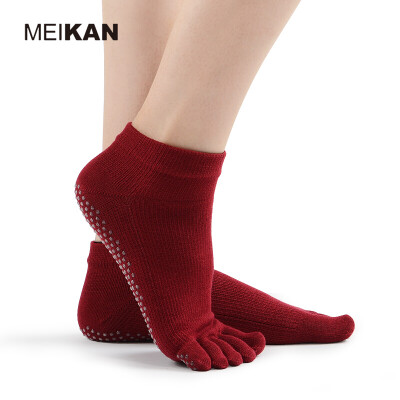 

MEIKAN Yoga Socks Five Finger Non Slip Exercise Socks Colorful Breathable Fitness Pilates Dance Socks