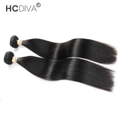 

2 Bundles / Lot Straight Human Hair Weaving Unprocessed Peruvian Hair Bundle Natural Black Can be Dyed or Bleach HCDIVA Hair