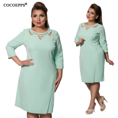 

COCOEPPS 2017 Plus Size Brand Dresses Autumn Sexy Hollow Out Fashion Dress 5XL 6XL Blue Red Evening Bodycon Winter Vestidos