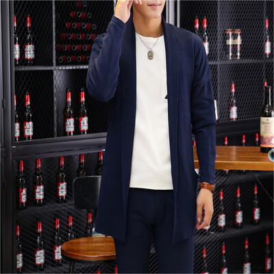 

Spring and summer models men sweater cardigan long sweater men sweater Slim solid color shirt as gift for men