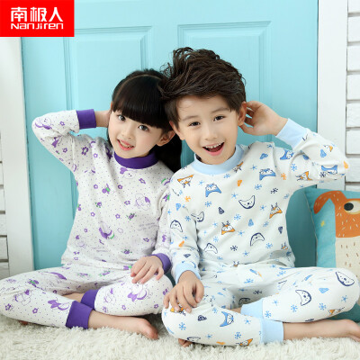 

Antarctic Nanjiren children underwear boys&girls in the end of the collar Qiuqiu pants pajamas cotton wool suit naughty monkey 110