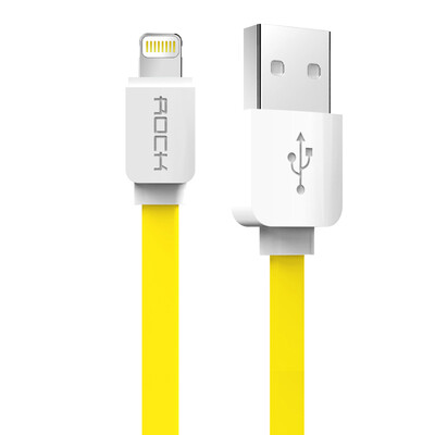 

Locke ROCK Apple data line Noodle phone charging cable for Apple iPhoneX 10 8Plus 7 6s SE 5 iPad4 1 m yellow