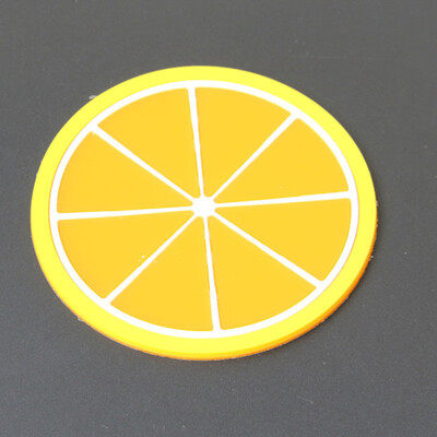

Kitchen Home Living Jelly Color Fruit Shape Coasters Silicone Cup Mats Creative Anti - skid Insulation Mat Coasters