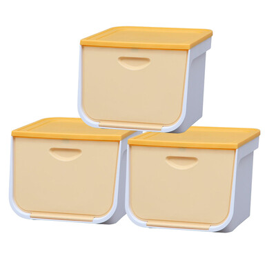 

Alice IRIS Green Plastic Storage Organizer Clamshell Storage Box M WhiteYellow 3 Pack