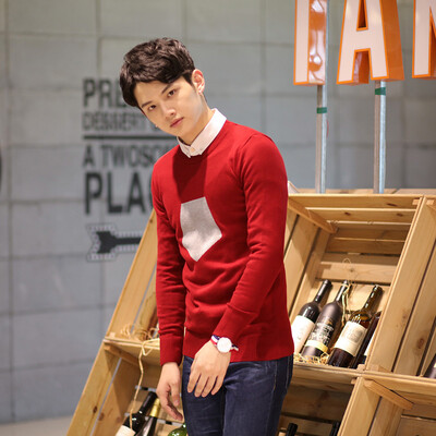 

2017 autumn and winter new round neck collar head fashion Slim tide men sweater as a gift for men