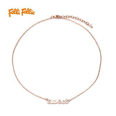 

серия ФОРМУЛИРОВКИ г-ж Фолл Follie Folli Follie розового золота ожерелья СЛАДКОГО письмо 3N16T018RC