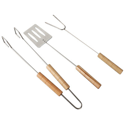 

Easy Tour Stainless Steel Grill Sign Self-driving Equipment Wooden Handle Picnic BBQ Sign BBQ Accessories 10 Pack