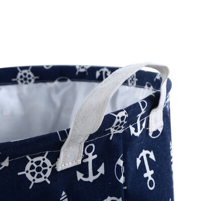 

Drawstring Водонепроницаемая круглая корзина для белья Хлопковая лента Корзина для хранения Мультяшный шаблон Складной