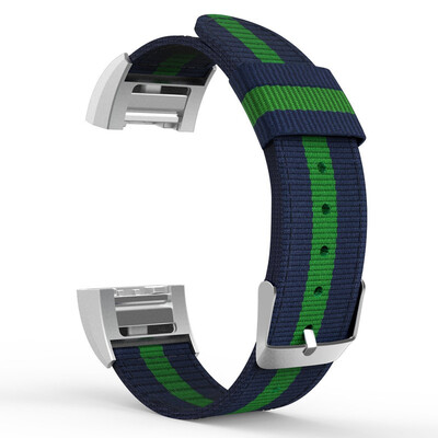

ECSEM Replacement Nato Band for Fitbit Charge 2 Nylon Watch Strap with Authentic Stainless Steel Hardwar