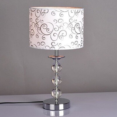 

BOKT Modern Urban Designs Simple Table Lamp 10-inch Fabric Lampshade E26/E27 Lampholders Crystal Bedside Lamp Home Decor (Style B)