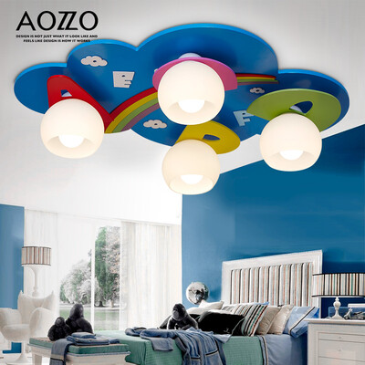 

Austrian house decorated (AOZZO) children's room ceiling lamp modern simple clouds rainbow cartoon bedroom boys and girls lights lighting 45 * 69CM since the purchase E27 bulb CL80080