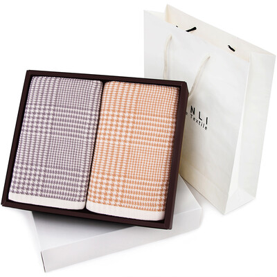 

Sanli cotton untwisted gauze towel 2 gift gift box gift bag 34 × 74cm AB version of soft absorbent face wash towel