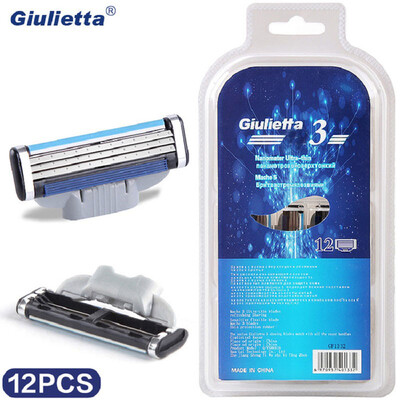 

Giulietta Razor Blade 3 Layer 12pcs/Pack Men's Face Care Shaver High Quality Stainless Steel GF1332