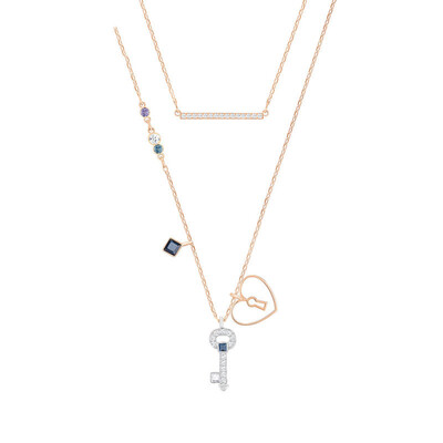 

SWAROVSKI Swarovski светящимися КЛЮЧ г-жа синий сердце образный ключ колье 5273295