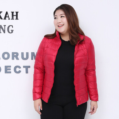 

2017 autumn and winter new thin Slim women's down jacket  6XL women's jacket