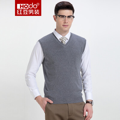 

Red bean Hodo men's sweater men's fashion Slim V-neck men's wool vest S1 gray 185 / 100A