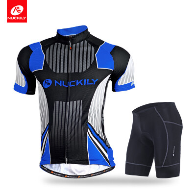 

NUCKILY Men's summer sport wear cycling jersey and shorts with 3d padding suit