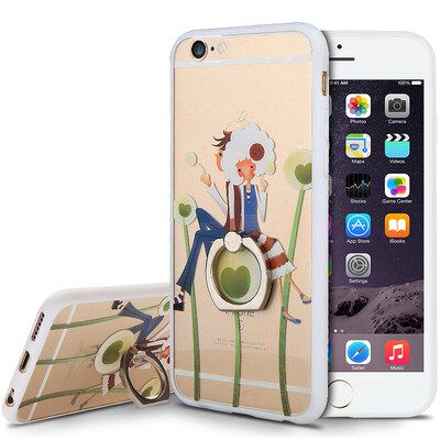 

KOOLIFE Apple 6 / 6s телефон случае защиты iphone6s мобильный телефон оболочки пальцем пряжка кронштейн мягкой оболочки / яблоко 6 телефон раковина творческий мультфильм окрашены яблоко 6 Fang Fang оболочки пару сердца