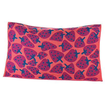 

Bamboo Brocade cotton gauze pillow 2 loaded adult pillow 50 × 80cm blue strawberry