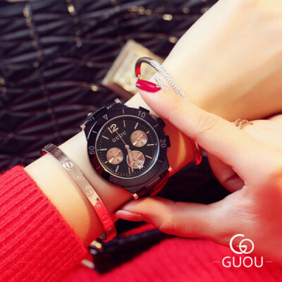 

GUOU Classic Calendar Watches Women Luxury Genuine Leather Quartz Watch Women Casual Clock