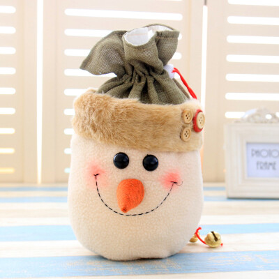 

5 Colors Christmas Gifts Bags Non-woven Material Santa Snowman Candy Bag Bells Kids Decoration Party Favors Pouch Accessories