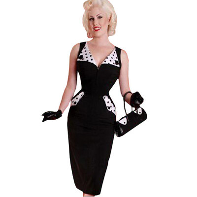 

Lovaru ™New 2015 fashion Pencil lapel wave point splicing of cultivate one's morality dress cultivate one's morality dress