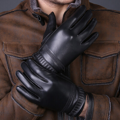 

Mens leather winter warm thickening driving outdoors