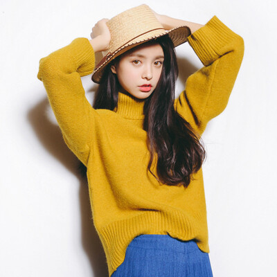 

City plus CITYPLUS 2017 autumn&winter new women&39s fashionable long-sleeved loose casual sweater sweater high-necked thick sweater CWYC179359 turmeric all