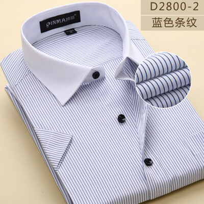 

Business Style Men Shirt Fashion Short Sleeve Solid Color Spring Autumn Slim