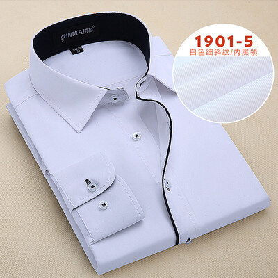 

Business Gentleman Men Long Sleeve Shirt Spring Autumn Silm Fit Fahion Solid Color