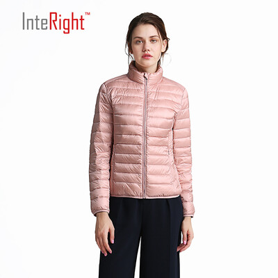 

INTERIGHT 90 white duck down lady collar ultra-light portable down jacket pink L code