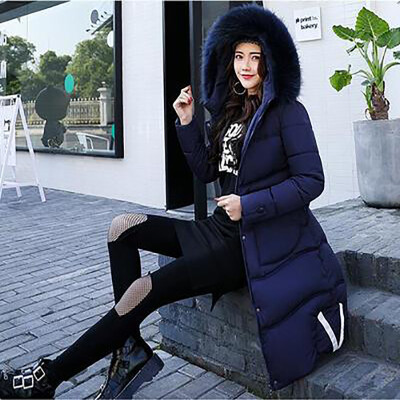 

long paragraph down jacket 2017 winter new cotton jacket women large size thick knees down jacket