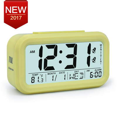 

Large Digital Alarm Clock LCD Student Bedroom Electronic Clock Snooze Sensor Kids Table Clock School Product Night Light 2 Alarm