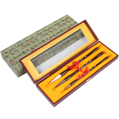

Shaoxi culture good Lianhu pens Hanlin suit high-grade Wenfangsibao students calligraphy supplies brush gift set