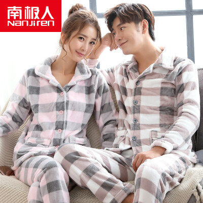 

Antarctic Nanjiren N8R5X20131 Pajamas Home Apparel Thicker Couples Coral Velvet Pajamas Men & Women Fall Winter Long Sleeve Plaid Flange Home Set Men&39s Jacks XXXL