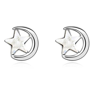 

Austrian Crystal Jewelry Moon Star Earrings For Women Korea Trendy Accessories Stud Earrings Anniversary Gift 14504