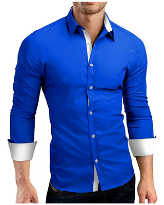 

Men Shirt Brand 2017 Male High Quality Long Sleeve Shirts Casual Hit Color Slim Fit Black Man Dress Shirts 4XL C936