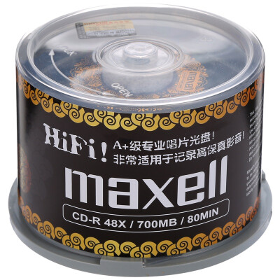 

Maxell (Maxell) CD-R 48 тайваньский скорость 700M бочка 50 сине-жильные черный виниловые диски SIM