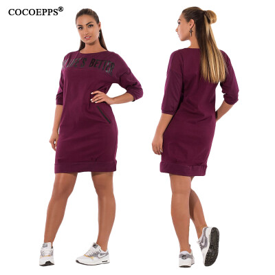 

COCOEPPS Patchwork Women Dress Big Size Casual Women Dress 2017 Plus Size Women Clothing Elegant Office Dress Blue  Vestidos