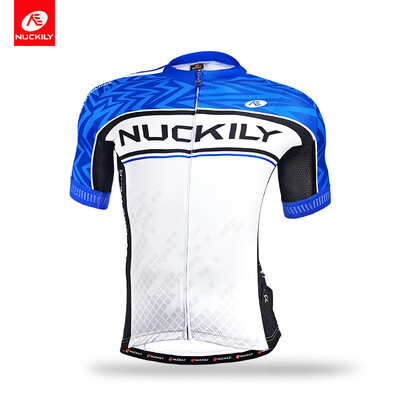 

NUCKILY Mens Summer Cool Max Cycling Wear Sublimation Print SS Road bike jersey