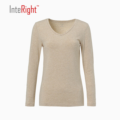 

INTERIGHT Women V Collar Shirt Hemp M Pink M