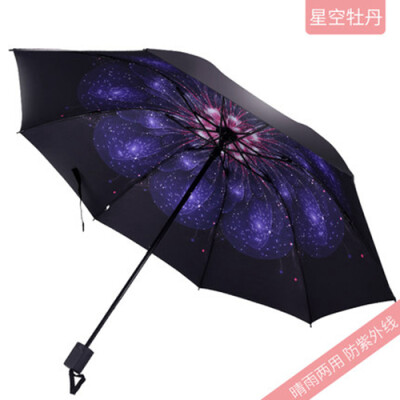 

Cntomlv Sun umbrella double sun umbrella sun shade UV light small black glue three fold Korean