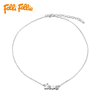 

FolliFollie Fu Li Fu Li Greek light luxury fashion letter design eternal love LOVE clavicle chain silver 3N16F017C