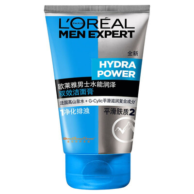 

LOREAL Мужская двойной увлажняющий эффект очищающие 100 мл воды (для лица очищающего средства мужского очистить поры)