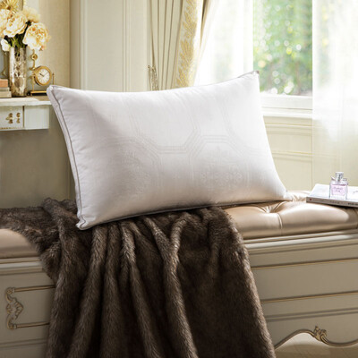 

Hongrun elegant baby pillow five-star hotel textile comfortable pillow 90 white goose down pillow jacquard velvet pillow 74 48cm