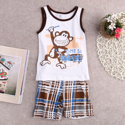 

Toddler Kids Baby Boys Summer Outfits T-shirt Tank TopsPants 2pcs Clothes Set