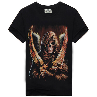 

Men's Black 3D Graphics Printed Rock Skull Pattern Short Sleeve T-Shirt Top Tee Shirt M-XXXL（Skull Devil King）