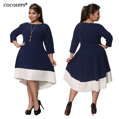 

COCOEPPS  Large Size Female dresses New 2017 Autumn Patchwork Dress winter plus size women clothing Elegant Evening Vestidos