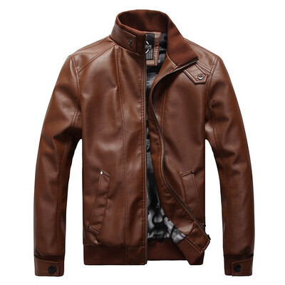 

Leather jacket men's self-cultivation jacket spring and autumn men leisure PU leather as a gift for men