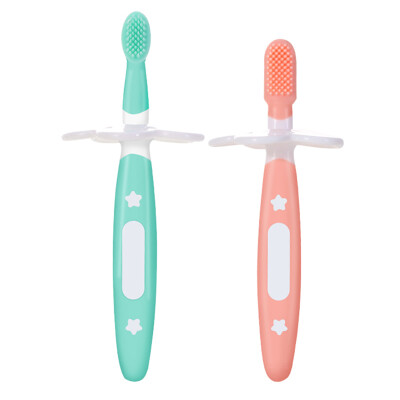 

Shu SNUG baby silicone toothbrush baby milk toothbrush baby teeth toothbrush 2 Pack S1050 two color random delivery